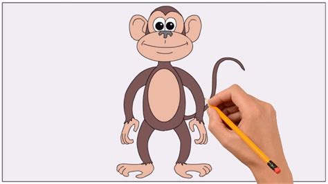 How To Draw A Cute Monkey Step By Step Easy Coloring Book Page And