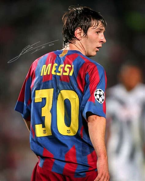 Lionel Messi Fc Barcelona Rookie Jersey Number 30 Signed