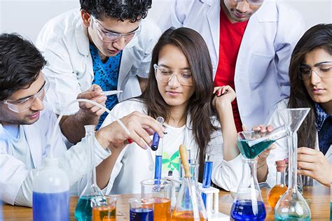 Indian College Science Students Chemistry Laboratory Working Research