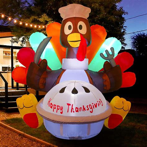 6ft Thanksgiving Inflatables Outdoor Decoration Inflatable Thanksgiving Turkey With Built In