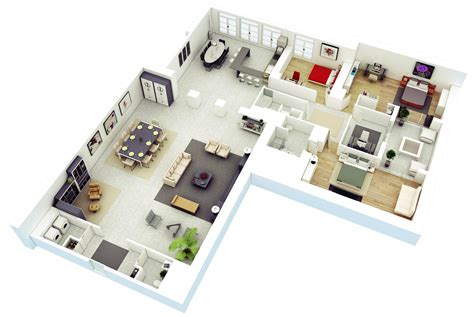 House plan layouts are the very best thing that may be your good help if you need to build some house. 25 More 3 Bedroom 3D Floor Plans