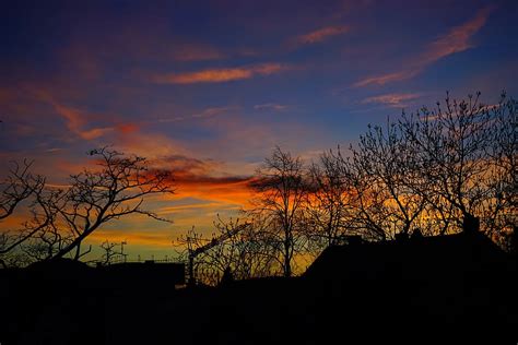 Hd Wallpaper Sunset Evening Hour Sky Pastellfarben Colorful Ulm