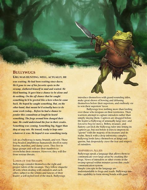 Frog Race Dnd Dnd 5e Homebrew Dungeons And Dragons Homebrew Dnd Races