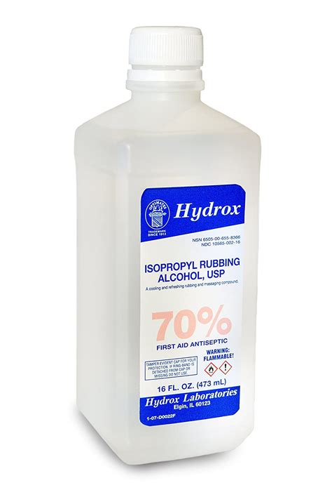 Hydrox Laboratories Isopropyl Rubbing Alcohol 70 Usp 16 Oz D0022