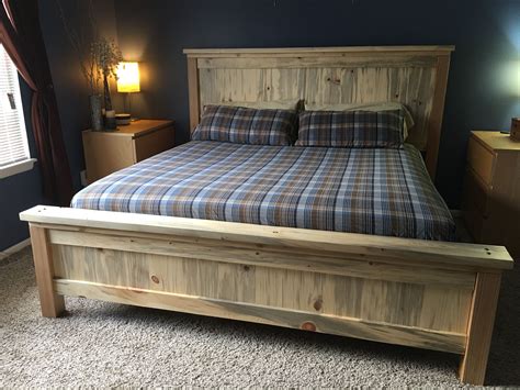 Ana White Farmhouse King Bed Beetle Kill Pine Diy Projects