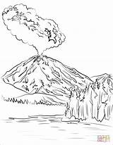 Coloring Volcano Eruption Lassen Peak Printable Pdf Supercoloring Mountains Template sketch template