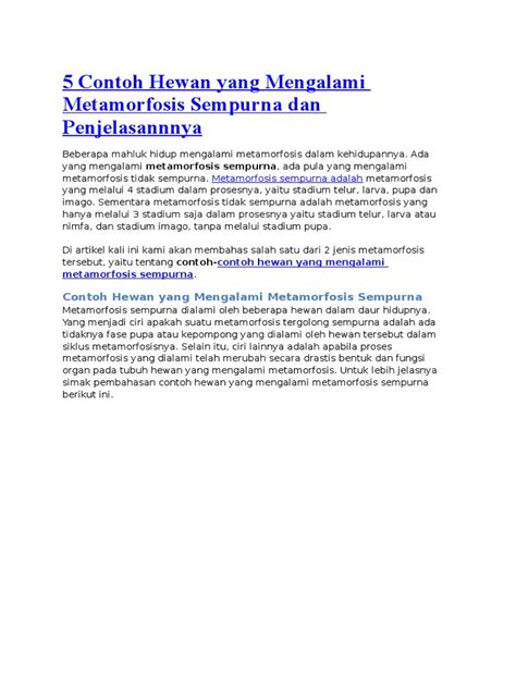 Tetapi pengetahuan atau persepsi itu adalah sesuatu yang samar. 5 Contoh Hewan Yang Mengalami Metamorfosis Sempurna Dan ...