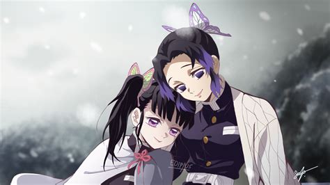 Demon Slayer Kanao Tsuyuri Shinobu Kochou With Blur Background HD Anime