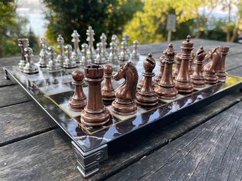 Luxury Chess Set Chess Set With Marble Pattern Chess Board Etsy Australia