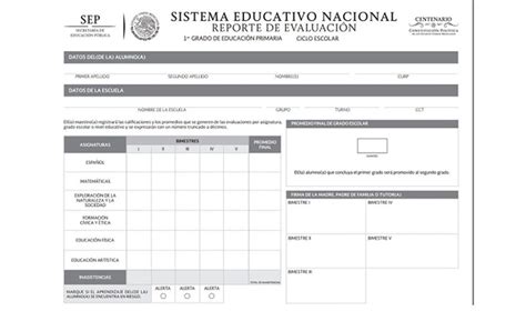 Boleta De Calificaciones Del Ciclo Escolar 2020 2021 De La Sep Bbmundo