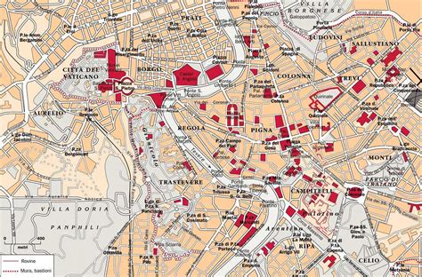 Roma Şehİr Merkezİ Harİtasi Map Of Rome City Centre