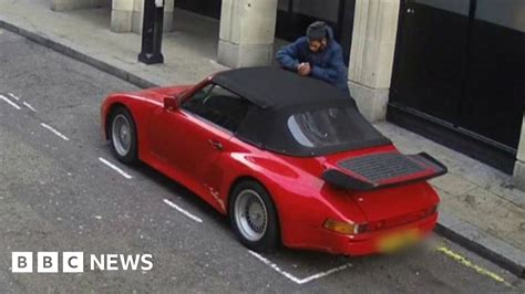 Man Caught On Cctv Cutting Open Convertible Porsche In Mayfair Bbc News