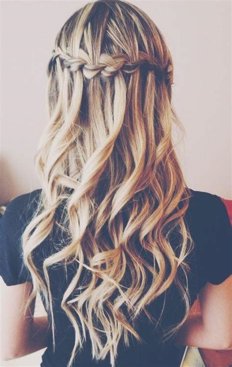Waterfall Braid On Curls Hairstyles How To