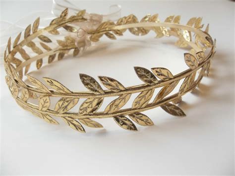 A Pair Of 2 Greek Crowns Golden Olive Leaf Wedding Crowns