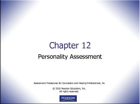 Chapter 12 Personality Assessment Procedures For Counselors And