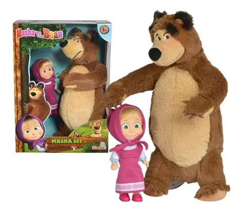 Masha And The Bear Jada Toys Juego De Peluche Con Oso Y Muñ Cuotas Sin Interés