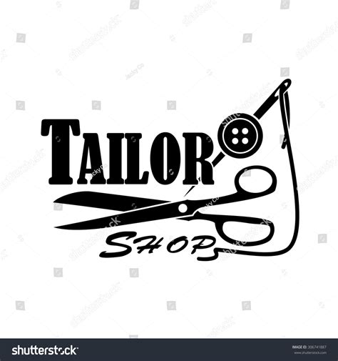 Logo Tailor Shop Sewingvector Stock Vector 306741887 Shutterstock