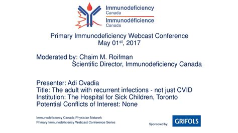 May 1 2017 Pi Webcast Full Presentationadi Pdf 1 Immunodeficiency Canada