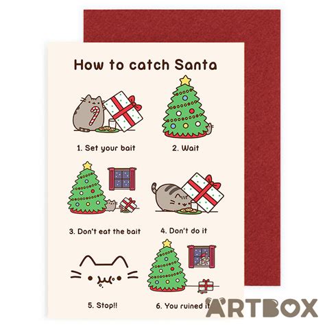 Buy Pusheen How To Catch Santa Greeting Card At Artbox