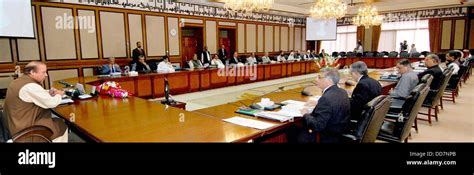 islamabad pakistan 28th aug 2013 prime minister muhammad nawaz sharif chairing cabinet