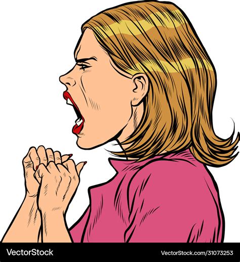 Angry Woman Screaming Royalty Free Vector Image