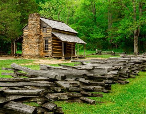 John Oliver Cabin Great Smoky Mountain National Park Stock Image