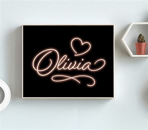 Neon Name Olivia Custom Neon Sign Led Neon Sign Neon Etsy