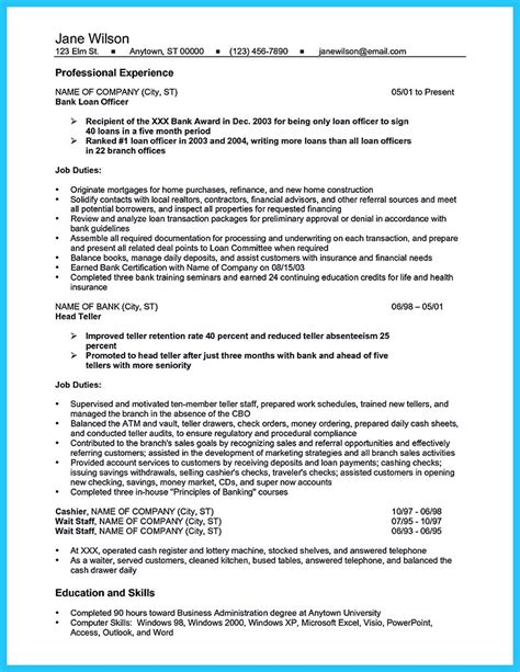 We provide specific tips for bank . Learning to Write from a Concise Bank Teller Resume Sample