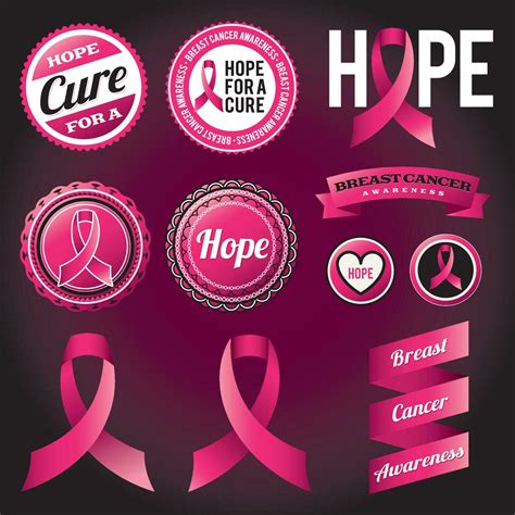 Breast Cancer Awareness Ribbons And Badges 35979003 Vector Art At Vecteezy