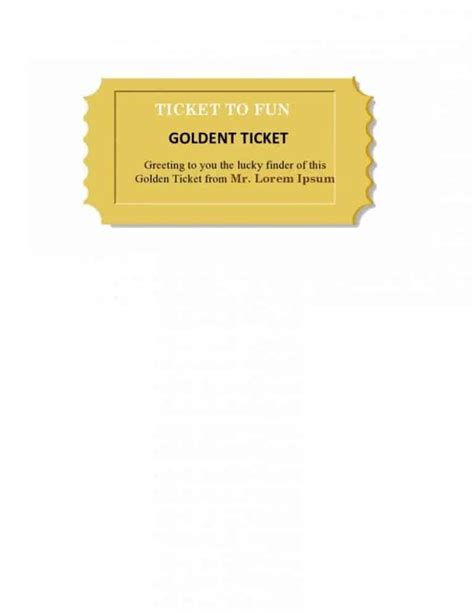 8 Free Golden Ticket Templates Word Excel Formats