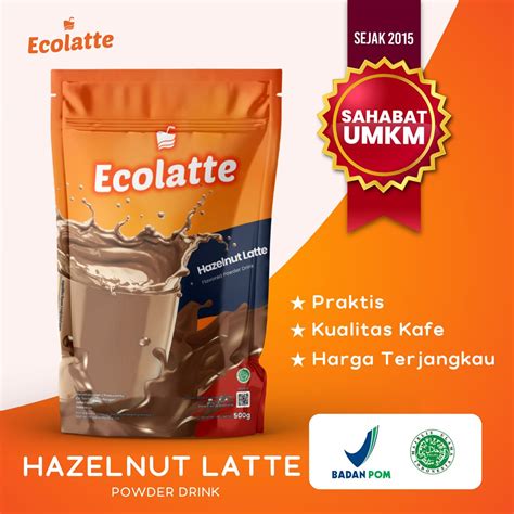 Jual Ecolatte Hazelnut Latte Gram Powder Drink Bubuk Minuman Enak
