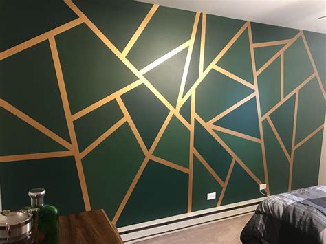 Got some inspiration from a pillow on Pinterest. My geometric wall ...