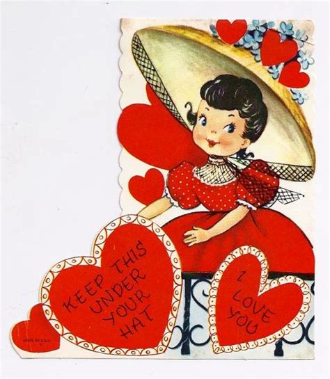 Childs Valentine Vintage Greeting Card Girl Ladys Etsy Valentines