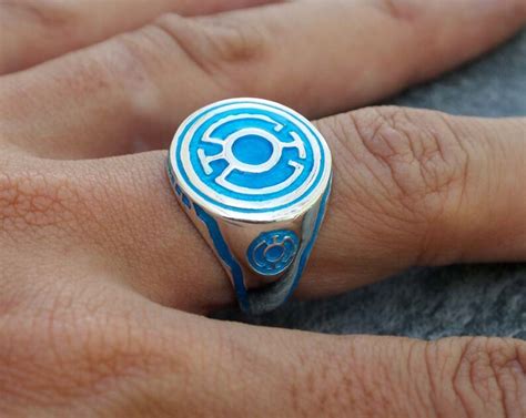 Blue Lantern Ring Sinestro Corps Power Ring Blue Enamel 925 Etsy
