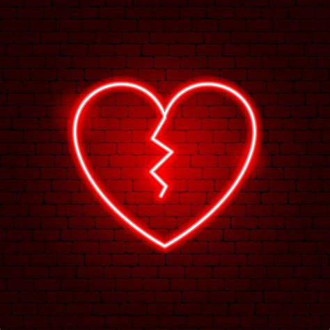 Broken Heart Led Neon Sign Broken Heart Wallpaper Broken Heart Emoji