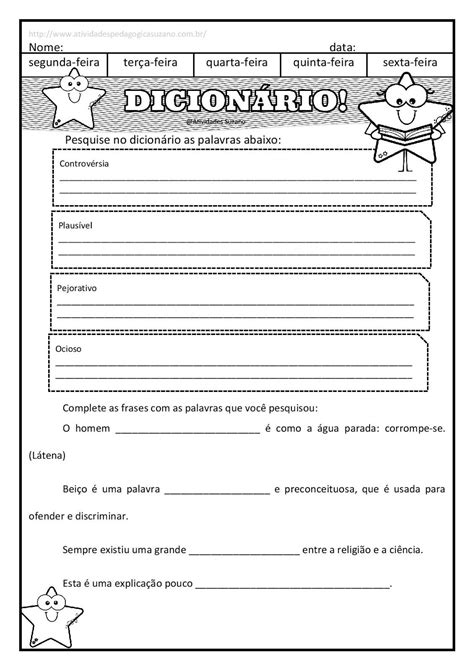 Atividades Com Verbete De Dicionário 4o Ano - Acessaber