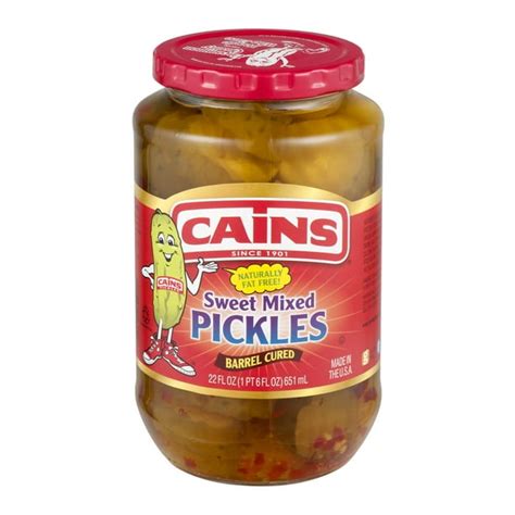 Cains Sweet Mixed Pickles Barrel Cured 220 Fl Oz
