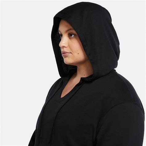 Nike Womens Yoga Ls Cu Plus Size Pullover Hoodie Academy