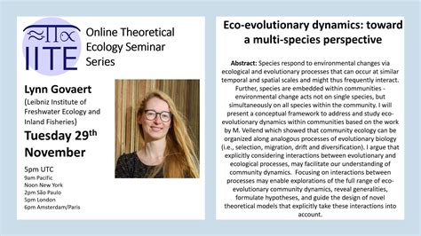 International Initiative For Theoretical Ecology On Twitter 📅next
