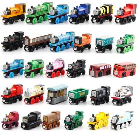 12pcsset Thomas And His Friends Wooden Magnetic Trains Toy Wood
