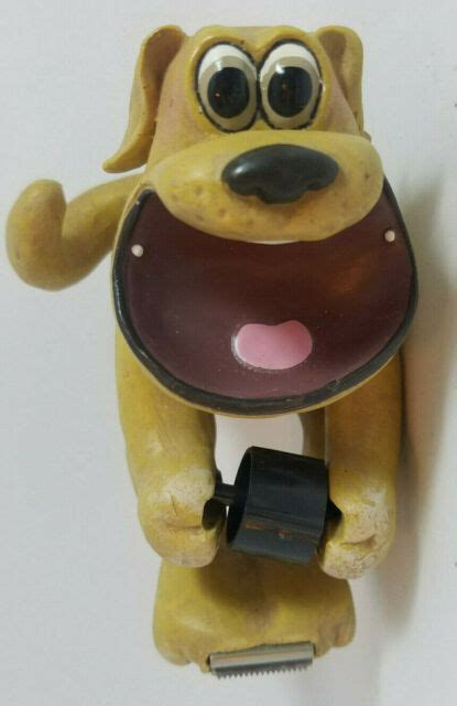 Adorable Novelty Beige Big Eyed Dog Tape Dispenser Brand New In Box