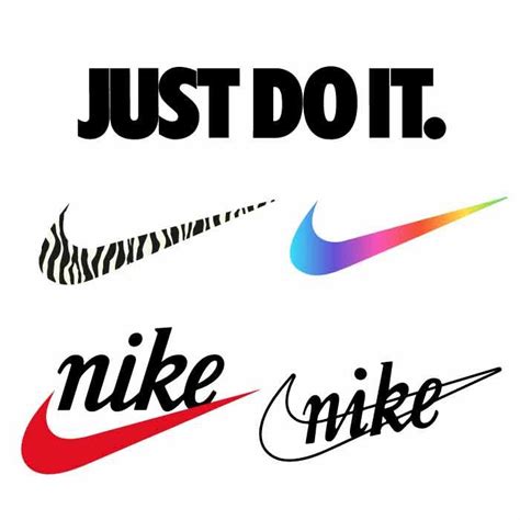 Three Different Nike Logos With The Words Just Do It Nike And Nike On Them