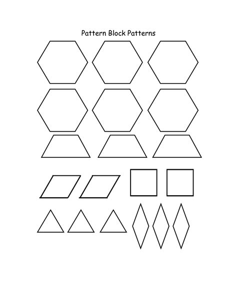 Pattern Blocks Pattern Block Printables Pattern Block Templates