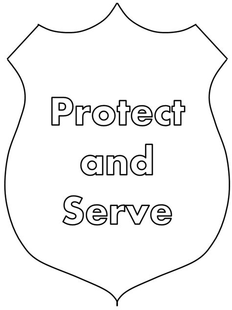 Police badge coloring page regarding special printable police. Police # 19 Coloring Pages coloring page & book for kids.