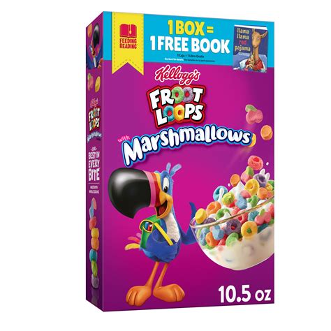 Kelloggs Froot Loops Breakfast Cereal With Marshmallows Fruit Flavored Breakfast Snacks With