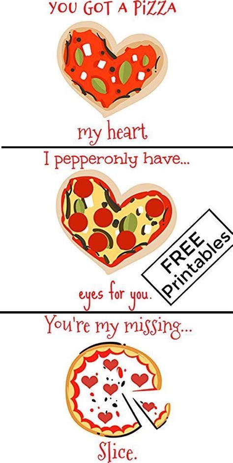 Valentines Day Pizza Puns Funny Food Free Printables Ultimate Diy