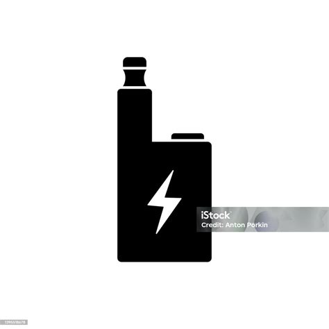 Vape Electric Smoke Device Icône Silhouette Noire Pictogramme Du Glyphe