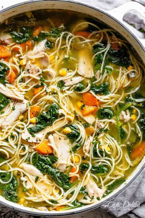 Chicken stock makes many soups, stews, and other dishes more flavorful. Chicken Noodle Soup - Cafe Delites