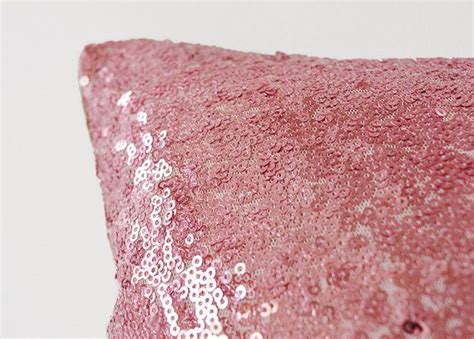 Rose Pink Shiny Sequin Pillow Cover Rose Pink Holiday Decor Etsy