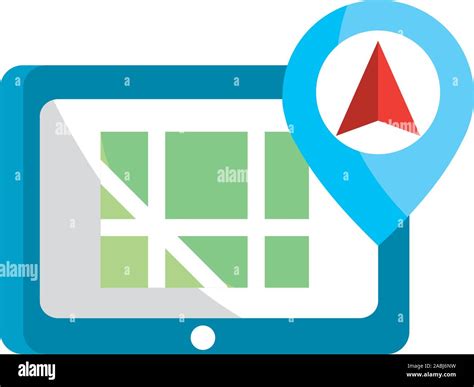 Mobile Pin Pfeil Gps Karte Und Navigation Vektor Illustration Stock